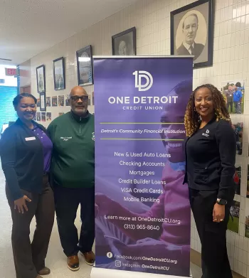One Detroit Credit Union team members with River Rouge Mayor Campbell announcing a new branch opening soon