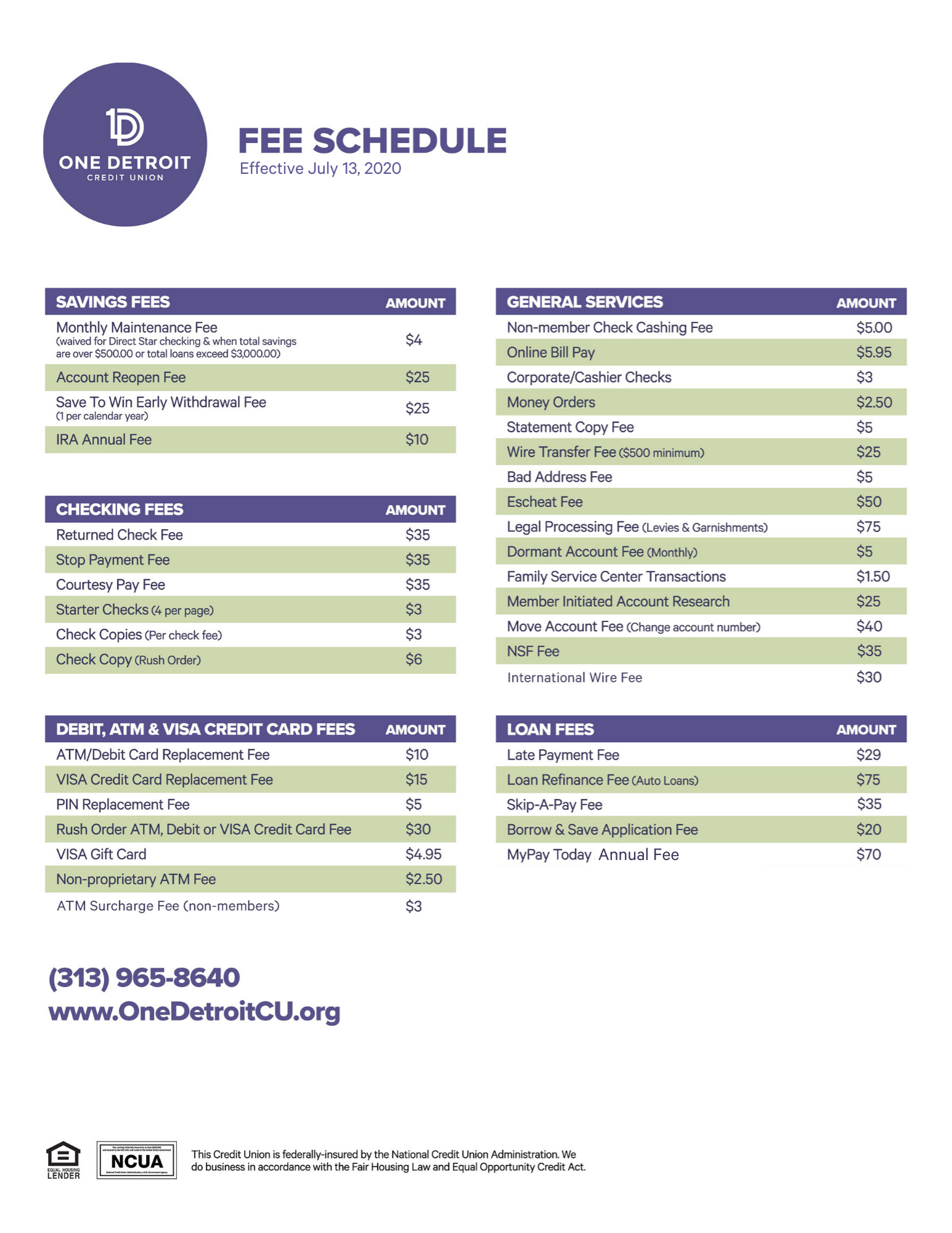 Free Fee Schedule Template